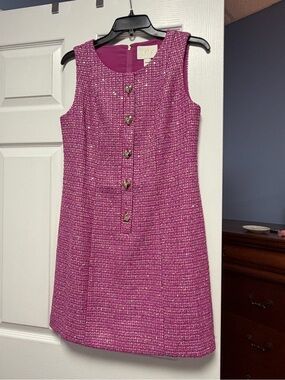 Lilly Pulitzer Bindy shift Romper Pink Tweed Sleeveless Shift Dress